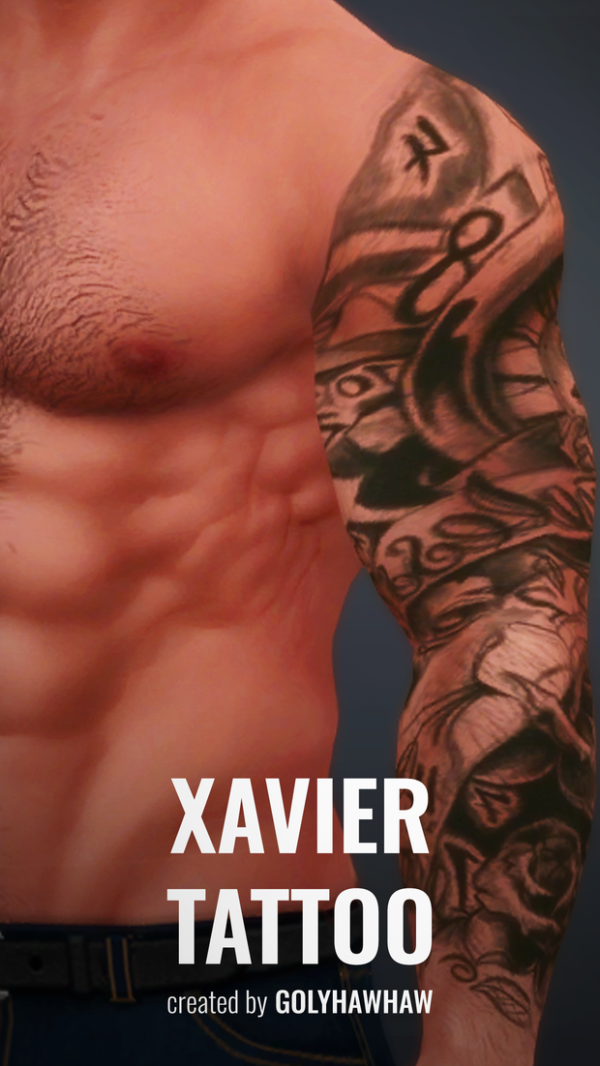 Mix Xavier Tattoo by simsfinds - The Sims 4 Custom Content