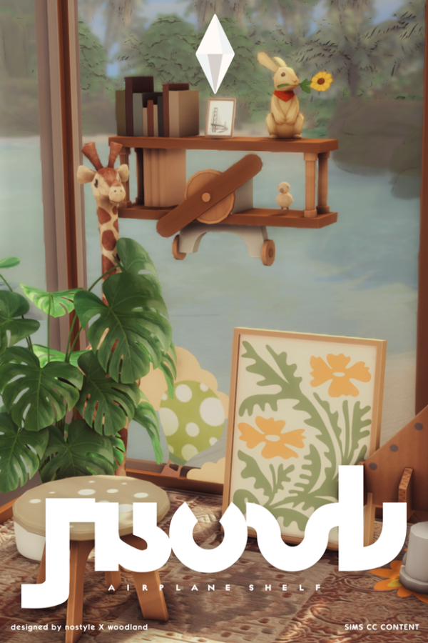 Maxis Match Jacob Airplane Shelf by simsfinds - The Sims 4 Custom Content