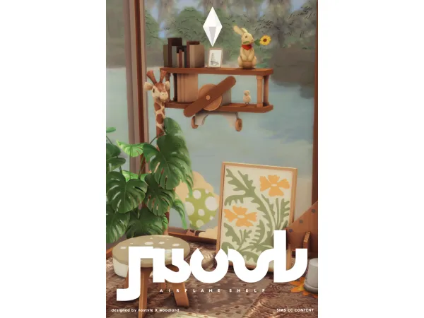 Maxis Match Jacob Airplane Shelf - The Sims 4 Custom Content