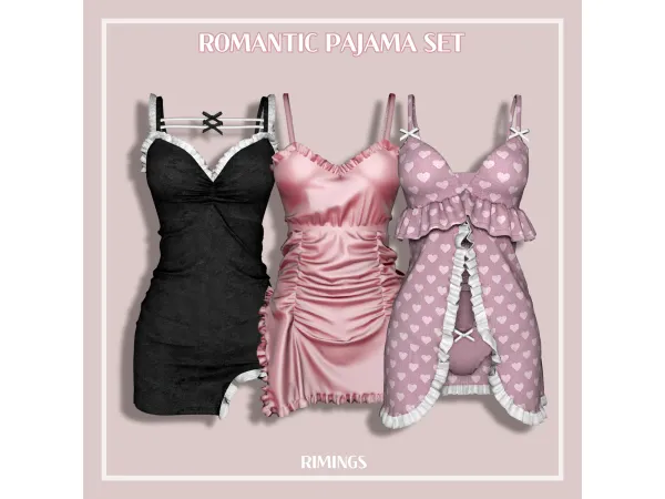 Alpha [RIMINGS] Romantic Pajama Set - The Sims 4 Custom Content