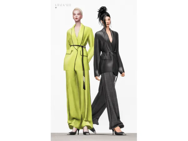 Alpha Dint Trimmed Suit - The Sims 4 Custom Content