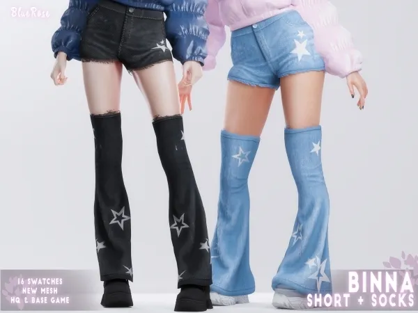 Alpha Binna Y2K Short brsims - The Sims 4 Custom Content