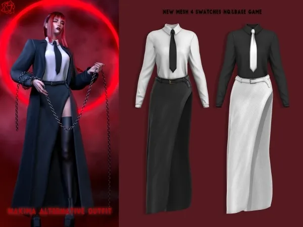Alpha makima alternative outfit (chainsawman) brsims - The Sims 4 Custom Content