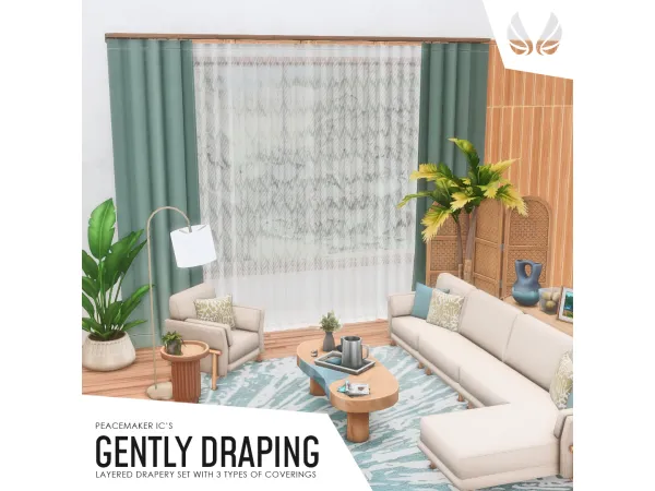 Maxis Match Gently Draping Layered Drapery Set - The Sims 4 Custom Content