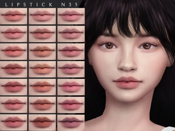 Alpha Lipstick N35 - The Sims 4 Custom Content