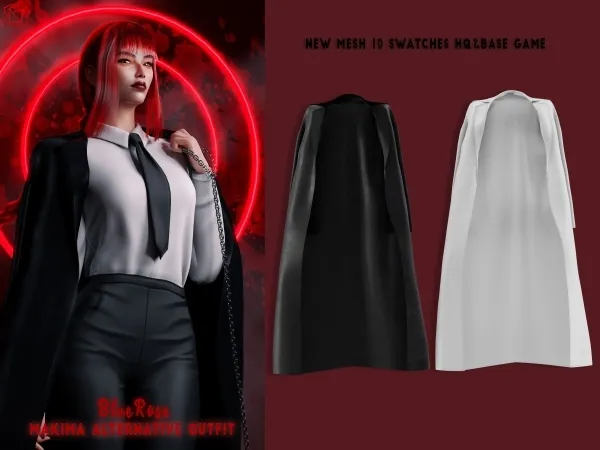 Alpha Makima Shoulder Coat BRsims - The Sims 4 Custom Content