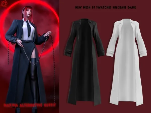 Alpha Makima Coat Acc BRsims - The Sims 4 Custom Content