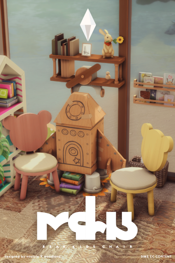 Maxis Match Mila Bear Kids Chair by simsfinds - The Sims 4 Custom Content