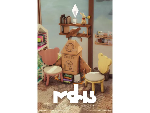 Maxis Match Mila Bear Kids Chair by NO STYLE X W O O D L A N D - The Sims 4 Custom Content