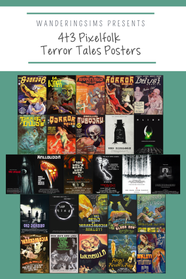 Introducing 4t3 Pixelfolk Terror Tales Posters 1 2 by simsfinds - The Sims 3 Custom Content
