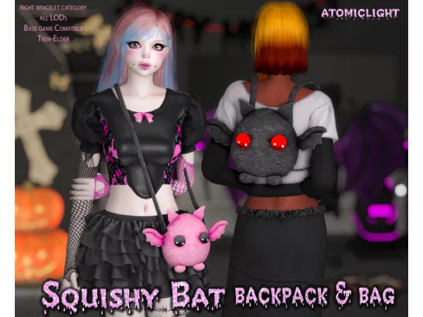 Mix Squishy Bat Bag and Backpack - The Sims 4 Custom Content