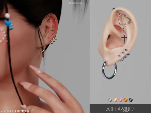 Alpha Zoe earrings - The Sims 4 Custom Content