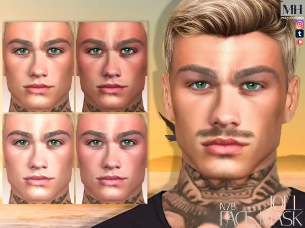 Alpha Joel Face Mask N78 - The Sims 4 Custom Content
