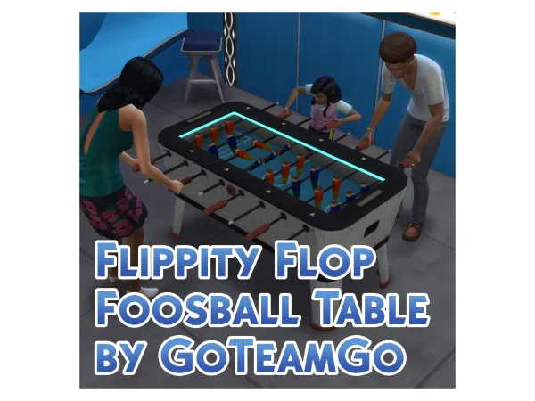 Maxis Match TS3TS4 Flippity Flop Foosball Table by GoTeamGo by Menaceman44 - The Sims 4 Custom Content
