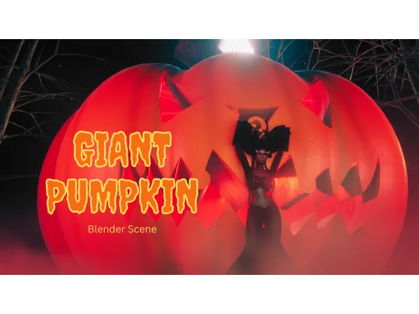 Alpha Spook Jack O Lantern Blender Scene - The Sims 4 Custom Content