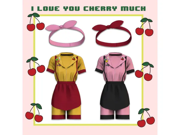 Alpha uniform headband cherry neon sign - The Sims 4 Custom Content