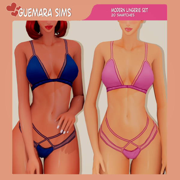 Mix Modern lingerie outfit by simsfinds - The Sims 4 Custom Content