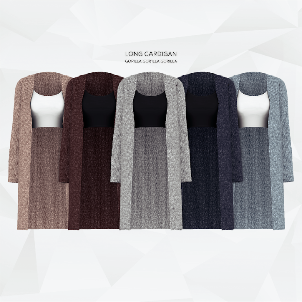 Alpha Long Cardigan by simsfinds - The Sims 4 Custom Content