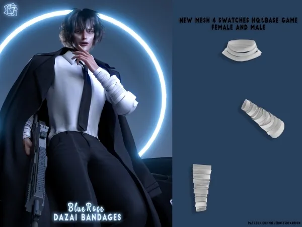 Alpha Dazai Bandages BRsims - The Sims 4 Custom Content