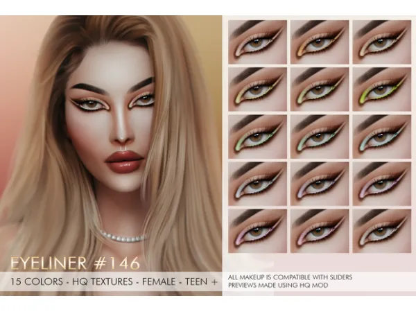 Alpha LEXY MAKEUP SET eyesshadow and eyeliner - The Sims 4 Custom Content