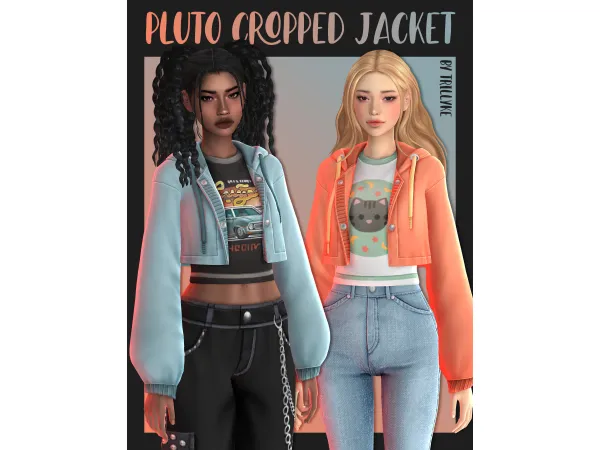 Maxis Match Pluto Cropped Jacket - The Sims 4 Custom Content