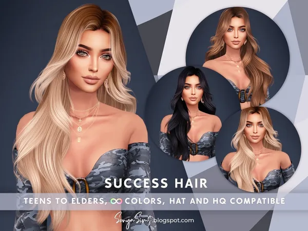 Alpha Success Hair NOW PUBLIC by SonyaSims - The Sims 4 Custom Content