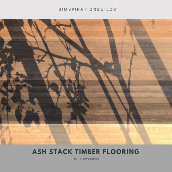 Alpha Ash Stack Timber Flooring by simsfinds - The Sims 4 Custom Content