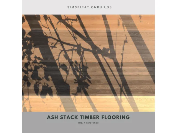 Alpha Ash Stack Timber Flooring - The Sims 4 Custom Content