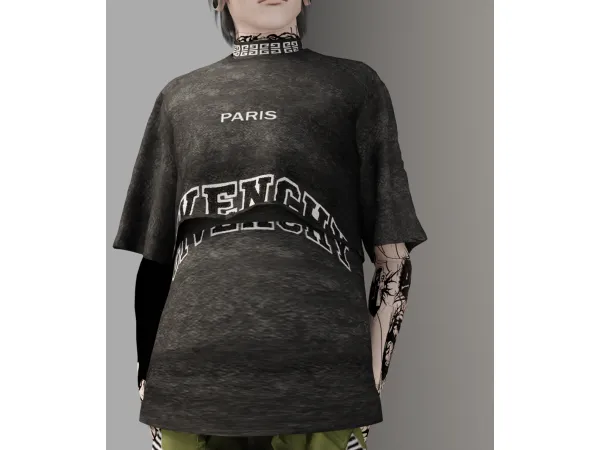 Alpha GIVENCHY SHIRT - The Sims 4 Custom Content