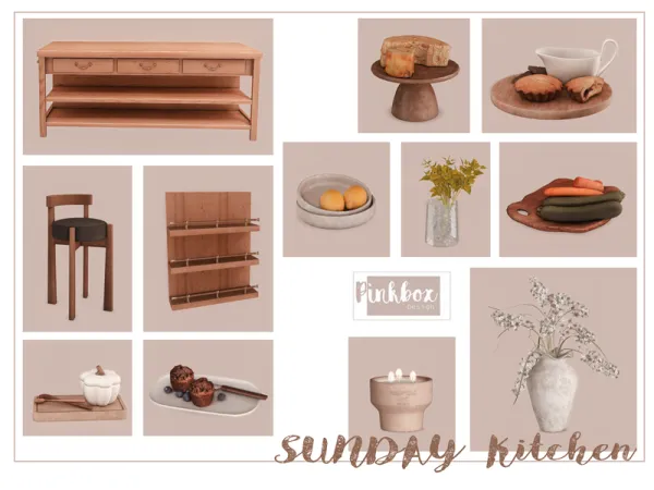 Alpha New kitchen set sunday - The Sims 4 Custom Content