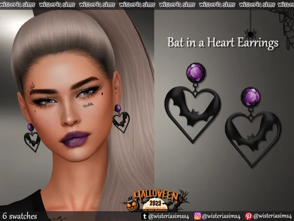 Alpha BAT EARRINGS by simsfinds - The Sims 4 Custom Content