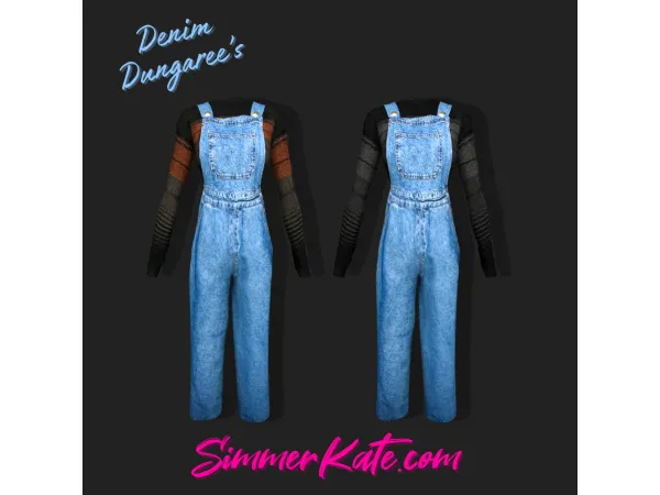 Alpha Female Dungarees - The Sims 4 Custom Content