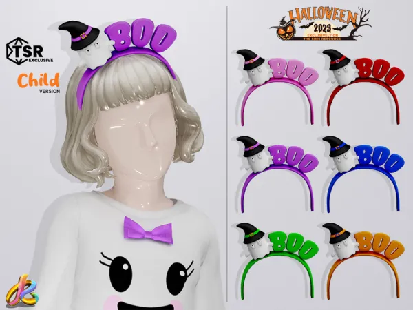 Alpha Headband 255 Halloween Collection CHILD version - The Sims 4 Custom Content