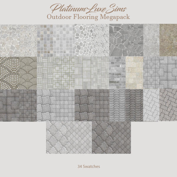 Mix Outdoor Flooring Megapack by simsfinds - The Sims 4 Custom Content
