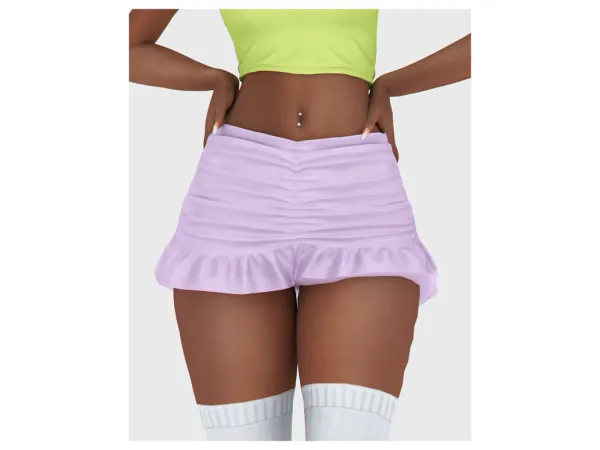 Alpha Shirred Mini Skirt by backtrackcc - The Sims 4 Custom Content
