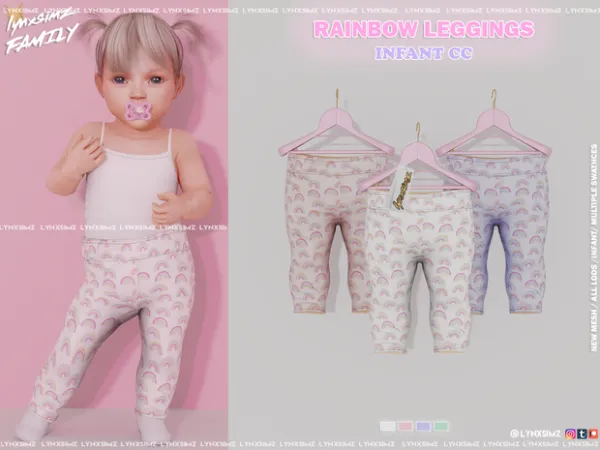 Alpha Rainbow Leggings Infant by lynxsimzfamily - The Sims 4 Custom Content