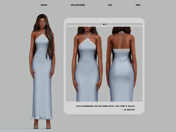 Alpha Silk Charmeuse Lace Dress - The Sims 4 Custom Content