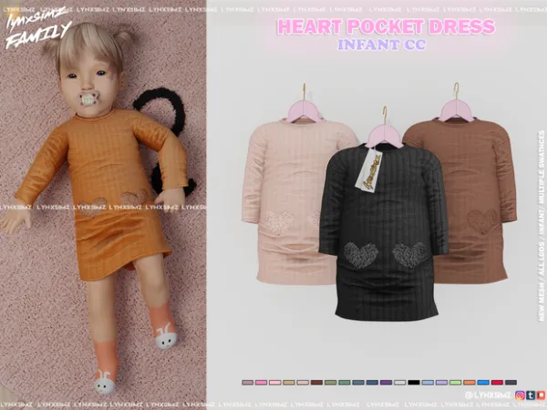 Heart Pocket Dress ~ Infant ✨ by lynxsimzfamily