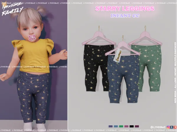 Alpha Starry Leggings Infant by lynxsimzfamily - The Sims 4 Custom Content
