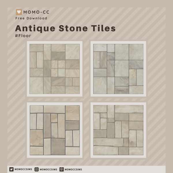 Mix Antique Stone Tile by simsfinds - The Sims 4 Custom Content