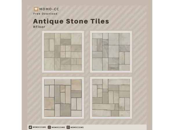 Mix Antique Stone Tile - The Sims 4 Custom Content