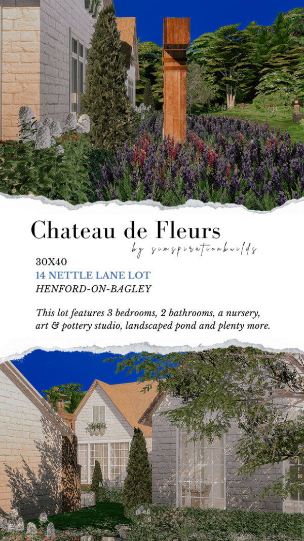 Alpha Chateau de Fleurs by simsfinds - The Sims 4 Custom Content