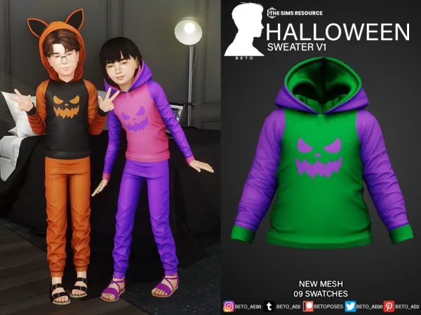 Alpha Hallowen Set (Child and Toddler Version) - The Sims 4 Custom Content