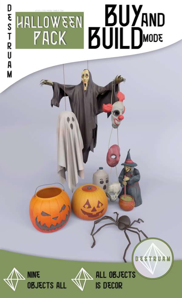 Mix Halloween pack by simsfinds - The Sims 4 Custom Content