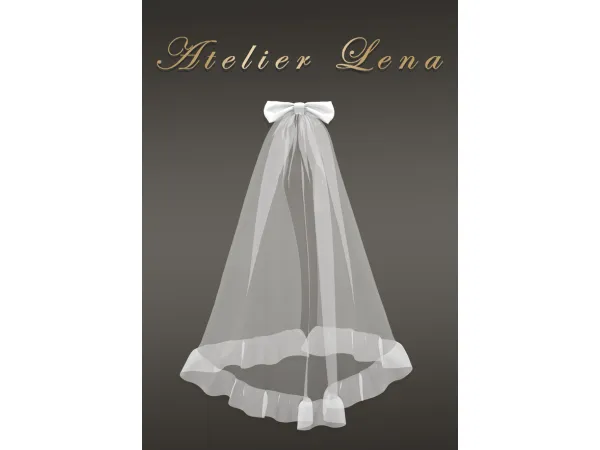 Alpha [Atelier Lena] Ribbon Middle Veil - The Sims 4 Custom Content