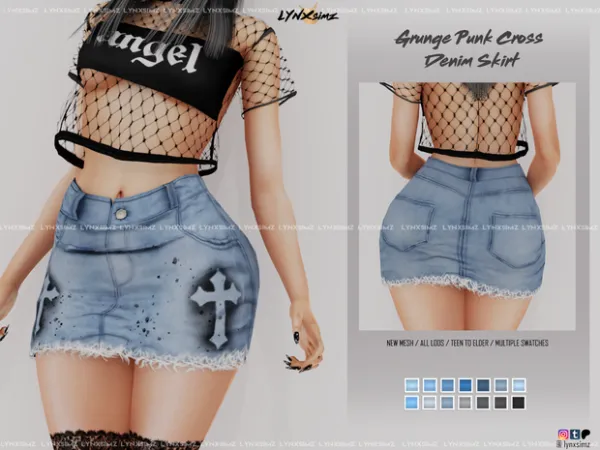 Alpha Denim Skirt - The Sims 4 Custom Content