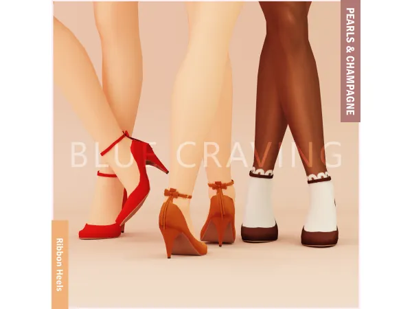 Mix Blue Craving Bow Heels - The Sims 4 Custom Content