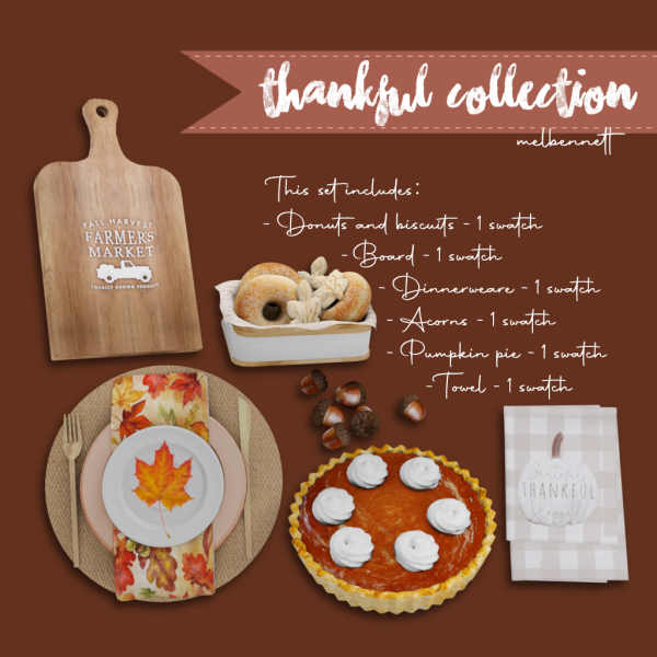 Mix Thankful Collection by melbennett - The Sims 4 Custom Content