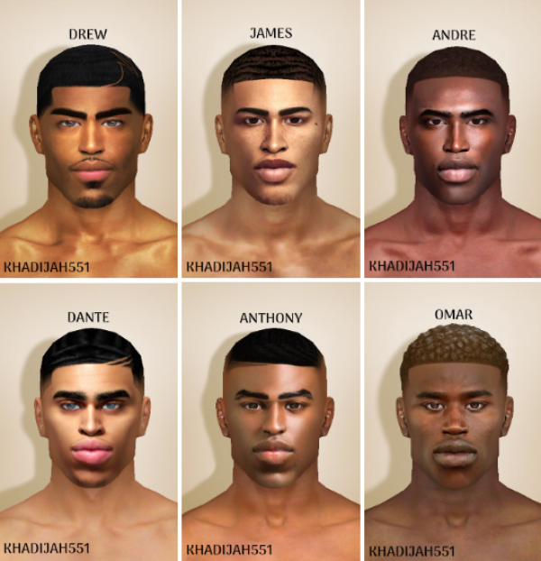 Alpha 6 MALE SKINS by simsfinds - The Sims 4 Custom Content