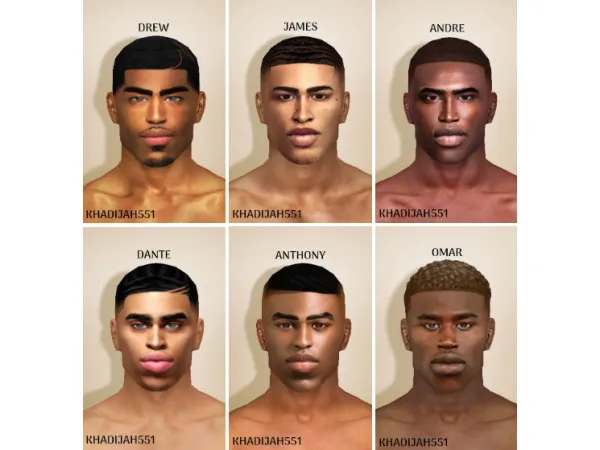 Alpha 6 MALE SKINS by Khadijah551 - The Sims 4 Custom Content